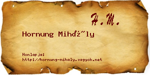 Hornung Mihály névjegykártya
